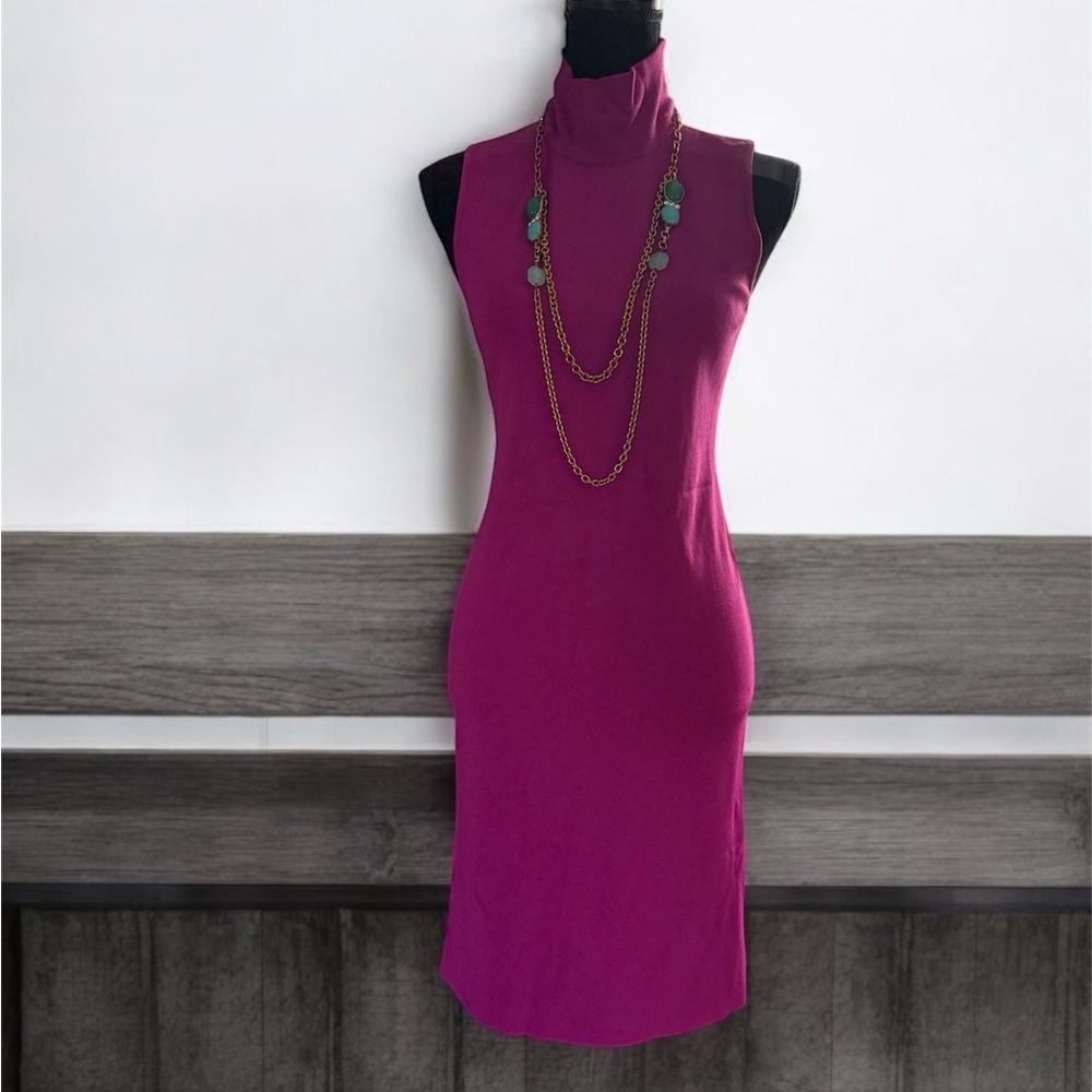 Lauren Ralph Lauren Fuchsia Sleeveless Midi Dress